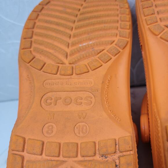 Crocs Ralen Classic Clog Unisex M8 W10 Orange Slip On Lightweight Casual Beach - Picture 13 of 13